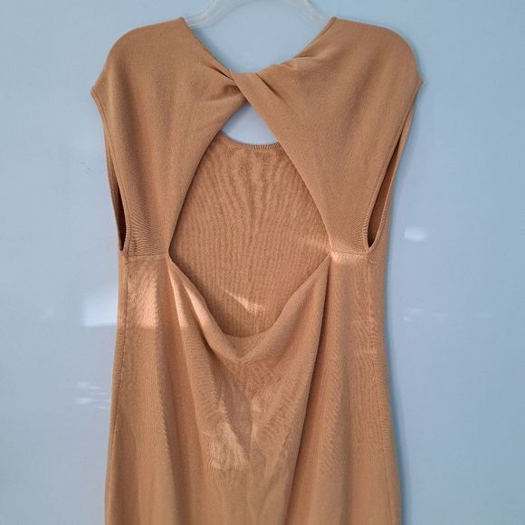 The Drop Laila Power Shoulder Twist Back Sweater Knit Dress XL Churds/Whey NWT - Picture 11 of 13